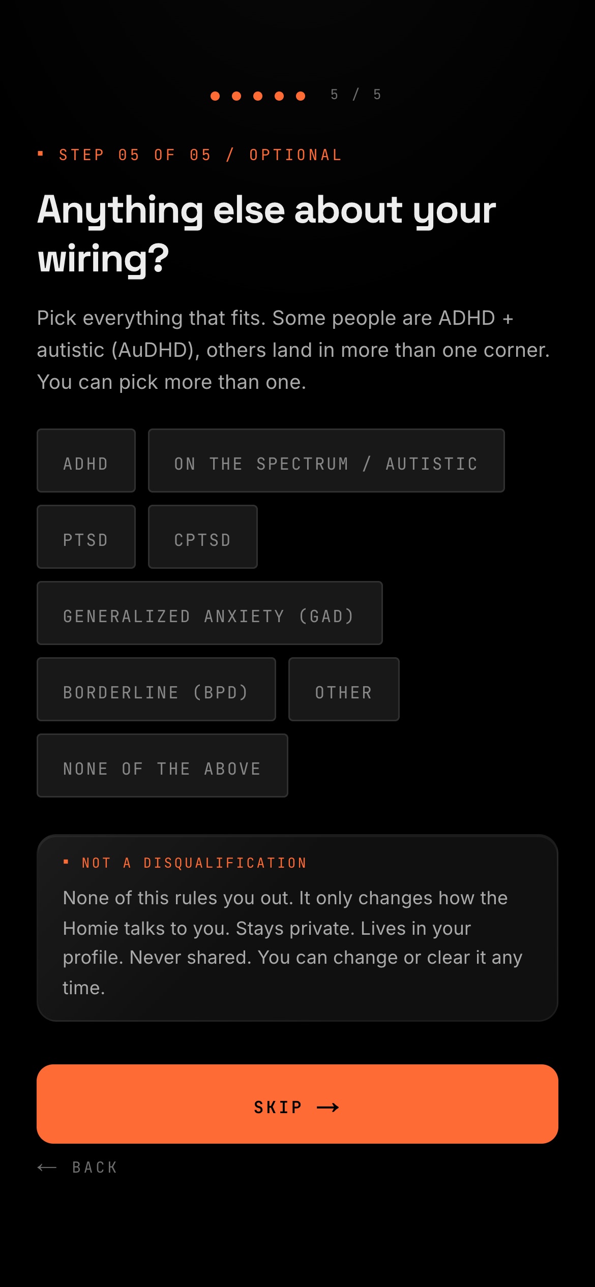 Onboarding step 4: Anything else about your wiring?